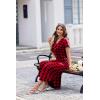 Ekouaer Long Nightgowns for Women Button Night Gowns Short Sleeve Sleepwear Full Length Sleep Shirts With Pockets S-2XL(Grid)