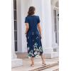 Ekouaer Long Nightgowns for Women Button Night Gowns Short Sleeve Sleepwear Full Length Sleep Shirts With Pockets S-2XL(Red Flower)
