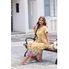 Ekouaer Long Nightgowns for Women Button Night Gowns Short Sleeve Sleepwear Full Length Sleep Shirts With Pockets S-2XL(Rose Red Flower)