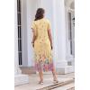 Ekouaer Long Nightgowns for Women Button Night Gowns Short Sleeve Sleepwear Full Length Sleep Shirts With Pockets S-2XL(Rose Red Flower)