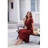 Ekouaer Long Nightgowns for Women Button Night Gowns Short Sleeve Sleepwear Full Length Sleep Shirts With Pockets S-2XL(Wine Red)