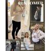 Ekouaer Maternity Long Sleeve Shirt 3 Pack Crewneck Pregnancy Tops Casual Tee Side Ruched Clothes(3pcs Black / Brown / White)
