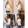 Ekouaer Maternity Tank Tops 3 Pack Womens Ribbed Pregnancy Shirts Crew Neck Ruched Side Mama Clothes S-XXL(3pcs Black/ Grey/ Apricot)