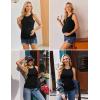 Ekouaer Maternity Tank Tops 3 Pack Womens Ribbed Pregnancy Shirts Crew Neck Ruched Side Mama Clothes S-XXL(3pcs Black/ Grey/ Army Green)