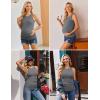 Ekouaer Maternity Tank Tops 3 Pack Womens Ribbed Pregnancy Shirts Crew Neck Ruched Side Mama Clothes S-XXL(3pcs Black/ Grey/ Army Green)