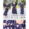 Ekouaer Moo Moos for Women 3/4 Sleeve Long Nightgowns House Dresses with Pocket S-3XL(Blue Flower)