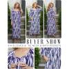 Ekouaer Moo Moos for Women 3/4 Sleeve Long Nightgowns House Dresses with Pocket S-3XL(Blue Stripes)