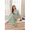 Ekouaer Moo Moos for Women 3/4 Sleeve Long Nightgowns House Dresses with Pocket S-3XL(Green Boho)