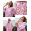 Ekouaer Moo Moos for Women 3/4 Sleeve Long Nightgowns House Dresses with Pocket S-3XL(Pink Flower)