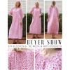 Ekouaer Moo Moos for Women 3/4 Sleeve Long Nightgowns House Dresses with Pocket S-3XL(Pink Flower)