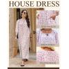 Ekouaer Moo Moos for Women 3/4 Sleeve Long Nightgowns House Dresses with Pocket S-3XL(Pink White Flower)