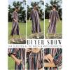 Ekouaer Moo Moos for Women 3/4 Sleeve Long Nightgowns House Dresses with Pocket S-3XL(Tie-dye Stripes)