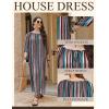 Ekouaer Moo Moos for Women 3/4 Sleeve Long Nightgowns House Dresses with Pocket S-3XL(Tie-dye Stripes)