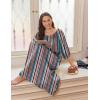 Ekouaer Moo Moos for Women 3/4 Sleeve Long Nightgowns House Dresses with Pocket S-3XL(Tie-dye Stripes)