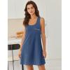 Ekouaer Nightgowns for Women Cotton Night Gown Tank Sleeveless Sleepshirt Racerback Nightdress Chemise Sleepwear S-XXXL(Blue)