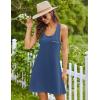 Ekouaer Nightgowns for Women Cotton Night Gown Tank Sleeveless Sleepshirt Racerback Nightdress Chemise Sleepwear S-XXXL(Blue)