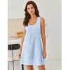 Ekouaer Nightgowns for Women Cotton Night Gown Tank Sleeveless Sleepshirt Racerback Nightdress Chemise Sleepwear S-XXXL(Blue Flowers)