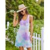 Ekouaer Nightgowns for Women Cotton Night Gown Tank Sleeveless Sleepshirt Racerback Nightdress Chemise Sleepwear S-XXXL(Blue Tie Dye)
