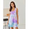 Ekouaer Nightgowns for Women Cotton Night Gown Tank Sleeveless Sleepshirt Racerback Nightdress Chemise Sleepwear S-XXXL(Blue Tie Dye)