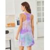 Ekouaer Nightgowns for Women Cotton Night Gown Tank Sleeveless Sleepshirt Racerback Nightdress Chemise Sleepwear S-XXXL(Blue Tie Dye)