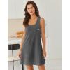 Ekouaer Nightgowns for Women Cotton Night Gown Tank Sleeveless Sleepshirt Racerback Nightdress Chemise Sleepwear S-XXXL(Grey)
