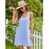 Ekouaer Nightgowns for Women Cotton Night Gown Tank Sleeveless Sleepshirt Racerback Nightdress Chemise Sleepwear S-XXXL(Light Blue)