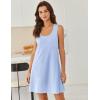 Ekouaer Nightgowns for Women Cotton Night Gown Tank Sleeveless Sleepshirt Racerback Nightdress Chemise Sleepwear S-XXXL(Light Blue)