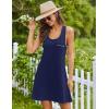 Ekouaer Nightgowns for Women Cotton Night Gown Tank Sleeveless Sleepshirt Racerback Nightdress Chemise Sleepwear S-XXXL(Navy Blue)