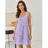 Ekouaer Nightgowns for Women Cotton Night Gown Tank Sleeveless Sleepshirt Racerback Nightdress Chemise Sleepwear S-XXXL(Purple Dots)