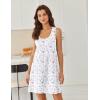 Ekouaer Nightgowns for Women Cotton Night Gown Tank Sleeveless Sleepshirt Racerback Nightdress Chemise Sleepwear S-XXXL(Purple Floral)