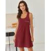 Ekouaer Nightgowns for Women Cotton Night Gown Tank Sleeveless Sleepshirt Racerback Nightdress Chemise Sleepwear S-XXXL(Wine Red)