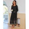 Ekouaer Women Long House Coat Zipper Front Robes Full Length Nightgowns with Pockets Striped Loungewear S-4XL(Black Feather)