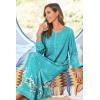 Ekouaer Women Long House Coat Zipper Front Robes Full Length Nightgowns with Pockets Striped Loungewear S-4XL(Blue Floral)