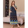Ekouaer Women Long House Coat Zipper Front Robes Full Length Nightgowns with Pockets Striped Loungewear S-4XL(Blue Flower)