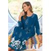 Ekouaer Women Long House Coat Zipper Front Robes Full Length Nightgowns with Pockets Striped Loungewear S-4XL(Blue White Floral)