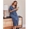 Ekouaer Women Long House Coat Zipper Front Robes Full Length Nightgowns with Pockets Striped Loungewear S-4XL(Egyptian)