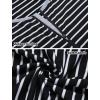 Ekouaer Women Long House Coat Zipper Front Robes Full Length Nightgowns with Pockets Striped Loungewear S-4XL(Light Grey Stripes)