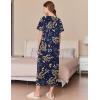 Ekouaer Women Long House Coat Zipper Front Robes Full Length Nightgowns with Pockets Striped Loungewear S-4XL(Yellow Leaves)