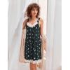 Ekouaer Womens Nightgown 2 Pack Nightgown V Neck Lace Sleepwear Sleeveless Chemise Women’s nightgowns & sleepshirts S-XXL(Black+grey Star)