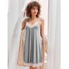 Ekouaer Womens Nightgown 2 Pack Nightgown V Neck Lace Sleepwear Sleeveless Chemise Women’s nightgowns & sleepshirts S-XXL(Black+light Grey)