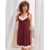 Ekouaer Womens Nightgown 2 Pack Nightgown V Neck Lace Sleepwear Sleeveless Chemise Women’s nightgowns & sleepshirts S-XXL(Navy Blue+wine Red)