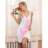 Ekouaer Womens Nightgown 2 Pack Nightgown V Neck Lace Sleepwear Sleeveless Chemise Women’s nightgowns & sleepshirts S-XXL(Pink+blue Ttie-dye)