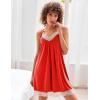 Ekouaer Womens Nightgown 2 Pack Nightgown V Neck Lace Sleepwear Sleeveless Chemise Women’s nightgowns & sleepshirts S-XXL(Red+pink Rose)