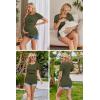 Ekouaer Womens Nursing Tops 3 Pack Double Layer Breastfeeding Shirts Short Sleeve Maternity Clothes S-XXL(3pcs Black / Army Green / Grey)