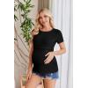 Ekouaer Womens Nursing Tops 3 Pack Double Layer Breastfeeding Shirts Short Sleeve Maternity Clothes S-XXL(3pcs Black / Burgundy Red / Green)