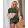 Ekouaer Womens Nursing Tops 3 Pack Double Layer Breastfeeding Shirts Short Sleeve Maternity Clothes S-XXL(3pcs Black / Burgundy Red /Army Green)