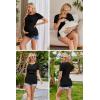 Ekouaer Womens Nursing Tops 3 Pack Double Layer Breastfeeding Shirts Short Sleeve Maternity Clothes S-XXL(3pcs Black / Dark Grey / Teal)