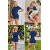 Ekouaer Womens Nursing Tops 3 Pack Double Layer Breastfeeding Shirts Short Sleeve Maternity Clothes S-XXL(3pcs Black / Light Grey / Blue)
