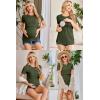 Ekouaer Womens Nursing Tops 3 Pack Short Sleeve Ribbed Breastfeeding Shirts Double Layer Maternity Shirt Pregnancy Clothes(Black/Grey/Army Green)
