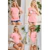 Ekouaer Womens Nursing Tops 3 Pack Short Sleeve Ribbed Breastfeeding Shirts Double Layer Maternity Shirt Pregnancy Clothes(Black/Grey/Light Pink)